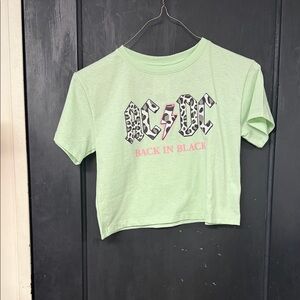 AC/DC Kids Mint Green 'Back in Black' Tee